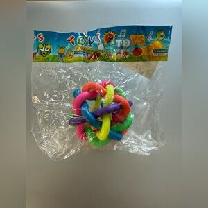 🌈 Colorful Nobbly Wobbly Rainbow Ball with Bell for Dogs and Cats
